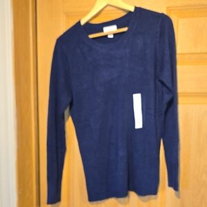 croft & barrow Women's Navy Crewneck Sweater